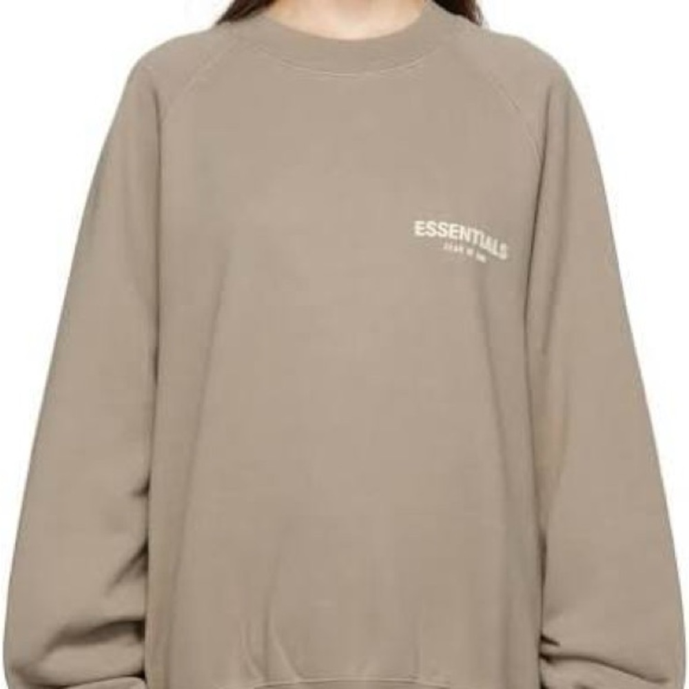 Fear of god Essentials Taupe Cotton Sweatshirt XS